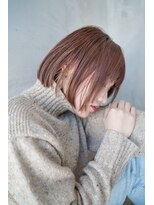 ギークス(GEEKS)&nbsp;【GEEKS渋谷】大人ボブ/ピンクグレージュ/顔周りレイヤー/抜け感