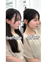 アマトウキョウ アユンチェ(AMA TOKYO×AYUNCHE) 前髪顔まわり韓国ヘアレイヤーカットサイドバンク2wayバンク韓国