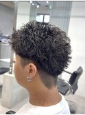 渋谷スパイキーパーマ刈り上げメンズショートツイストショート