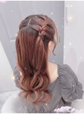編み込みハーフツイン[ヘアセット/原宿/渋谷]