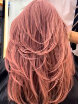 ラピス 渋谷本店(Lapis)&nbsp;シアーピンクカラー/バタフライカット/海外風レイヤー/髪質改善