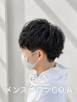 コア(CO:A) シャドウパーマ メンズシースルーマッシュニュアンスパーマ韓国
