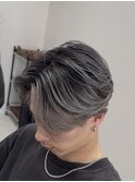 大人のシルバーグレージュ×センターパート町田美容室
