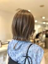 リンクヘアー(link hair) 切りっぱなしボブ×ベージュ