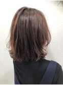 ピンクブラウン＋ゆるふわパーマ