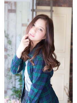 ヘアーズ ロッソ テラス(hair's ROSSO TERRACE) 【鶴見】無造作 カール センターパートセミディ☆[30代40代50代]