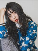 リラクシーロング/ゆるふわウェーブ/黒髪ロング/日吉