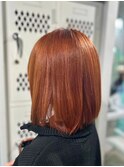【ボブ×オレンジカラー】20代30代40代50代