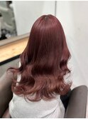 7057ラベンダーパープルハイトーンカラー波巻きレイヤーロング