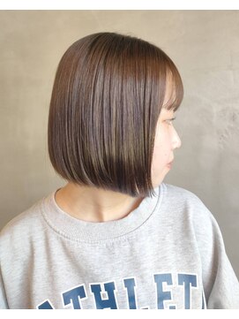 イキプラスディードットログ 大和八木駅前店(ikii+D.Log) オリーブベージュ　ミニボブ　ショートヘア　橿原　大和八木