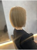 切りっぱなしボブ【 外ハネボブ /ハイトーンカラー/ ミニボブ】