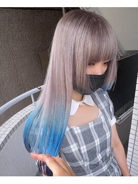 イエナ 渋谷(IENA) ブルーグラデーション　デザインカラー　ハイトーンカラー