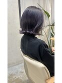アンブレラカラー×透明感ラベンダー×ぱつっとボブ
