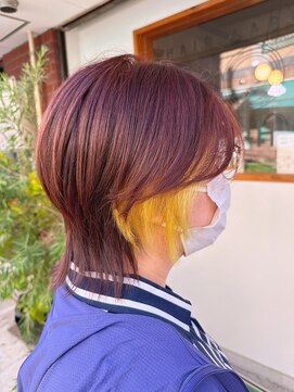 ヘアーラボ ハチ(HAIR LABO HACHI) ショートウルフ/イヤリングカラーイエロー