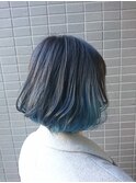 インナーカラー 無造作カール 大人かわいい グラデーション