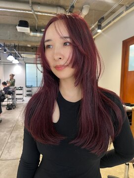 キャロルガーデンズ ボコカ 表参道(Carroll Gardens bococa) 【kacho】ブリーチ無しダブルカラー　チェリーレッド