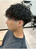 スパイラルパーマ 刈り上げ マッシュ メンズパーマ 黒髪 20代