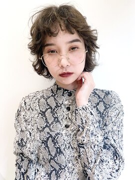 アイティー バイ アルバム 中野店(IT by ALBUM) ボブウルフ_耳かけウェーブパーマフォギーベージュ_27503