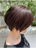 【FERIA北千里】丸みショート×ラベンダーブラウン