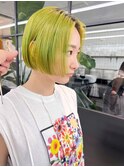&styleネオンイエローミニボブ