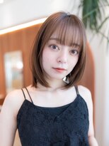 20代30代大人かわいい/グレージュカラー/ショートボブ/小顔/前髪