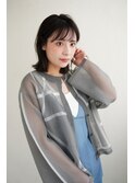 黒髪ロング/グレーベージュ/レイヤーロング/新宿駅