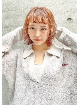 ノースイースト 登戸店(northeast) 【向ヶ丘遊園】オレンジベージュ/ふわふわボブ/暖色カラー