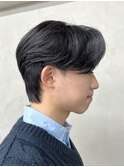 メンズセンターパートニュアンスパーマ毛流れ縮毛矯正刈り上げ
