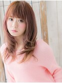 辻堂/髪質改善/チェリーレッド♪フェミニンレイヤーロングf