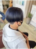 【メンズカラー】シアーグレーショート