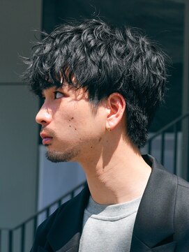 エリマ 横浜西口(elima) 横浜西口シャドウパーマメンズマッシュウルフカットルーズパーマ