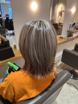 白髪ぼかしハイライト♪