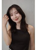 顔周りレイヤーカットくびれヘアミルクティーベージュカラー韓国