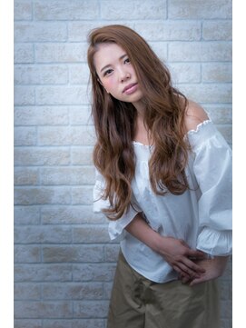 ヘアーアートシフォン 池袋西口店(Hair art chiffon) 斜めバング伸ばしかけブルージュ似合わせカットヴェールウェーブ