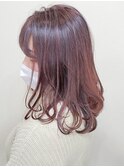 ゆる巻きセミディ/ピンクベージュ