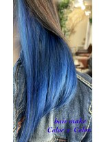 ヘアーメイク カラーバイカラー(hair make Color Color) インナーカラー　ブルー