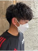 ツイストスパイラルパーママッシュメンズパーマ波巻きパーマ