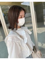 ヘアメイク アージュ 大野城 下大利店(HAIR MAKE age)&nbsp;切りっぱなしボブ×アースカラー　20代30代40代