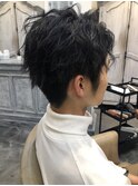 マッシュパーマアッシュブラック/ハイライト/髪質改善/仙台