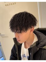 スイッチ(men's SWITCH)&nbsp;ツイストスパイラルパーマツーブロックショートマッシュ