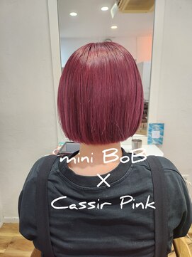 ヘアーリビングリコ 新潟笹口店(hair living Liko) ダブルカラーでカシスピンク色!ミニボブ相性抜群!