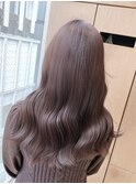 ピンクブラウン　ブリーチなし　艶巻き　韓国風