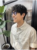 20代30代◎夏向けフェザーパーマ×センターパート