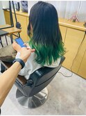 【和歌山美容室】グラデーションカラー+グリーン