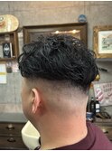 MEN’S HAIR/ブルーブラック/フェザーパーマ/ 印西　印西市
