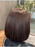 乾かしただけでまとまる内巻きボブ/ベージュブラウンカラー