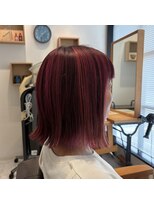 ヘアルシェーヌ ルミエール(hair le chene lumiere)&nbsp;ボブ × ピンクハイライト
