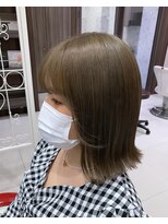 アース 長久手店(HAIR & MAKE EARTH) 外ハネボブ×ミルクティーベージュ