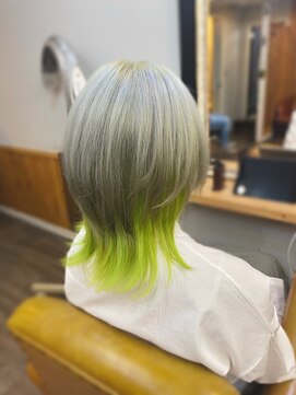 トルチェ(toRtue) ウルフ インナー シルバー×ネオングリーン ネオンカラー