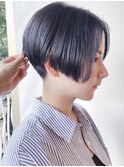 【morio 原宿】黒髪　刈り上げハンサムショート　前下がり